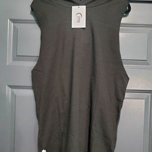 Men's Black Champion Cutoff Split Hoodie